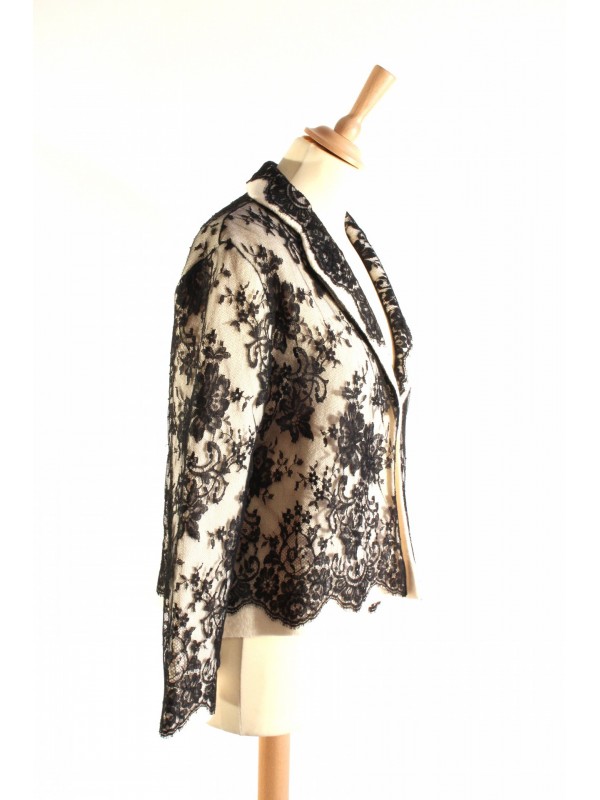 Noire Dentelle Dior Veste 42 Secondemaindeluxe Taille gSq7wYA