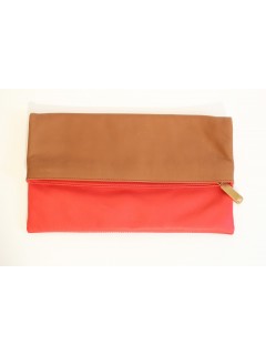 Pochette Fendi cuir rouge marron