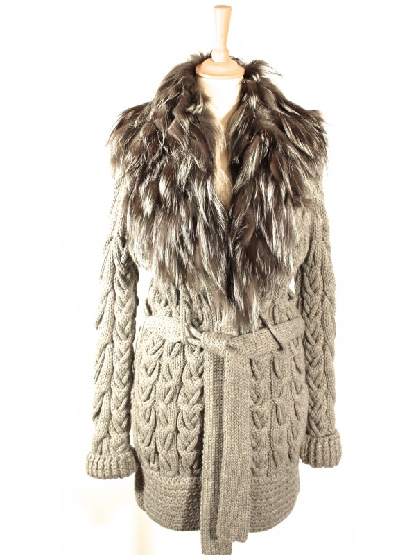 manteau laine et fourrure