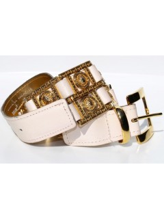 Ceinture VERSACE beige dorée